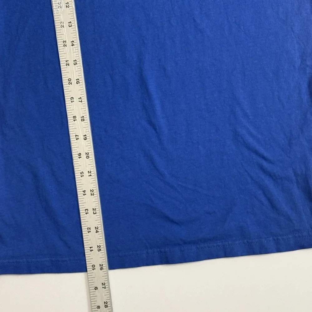 Champion T-Shirt Mens S Bright Blue 100% Cotton Logo Crew Neck Short Sleeve - Picture 7 of 7